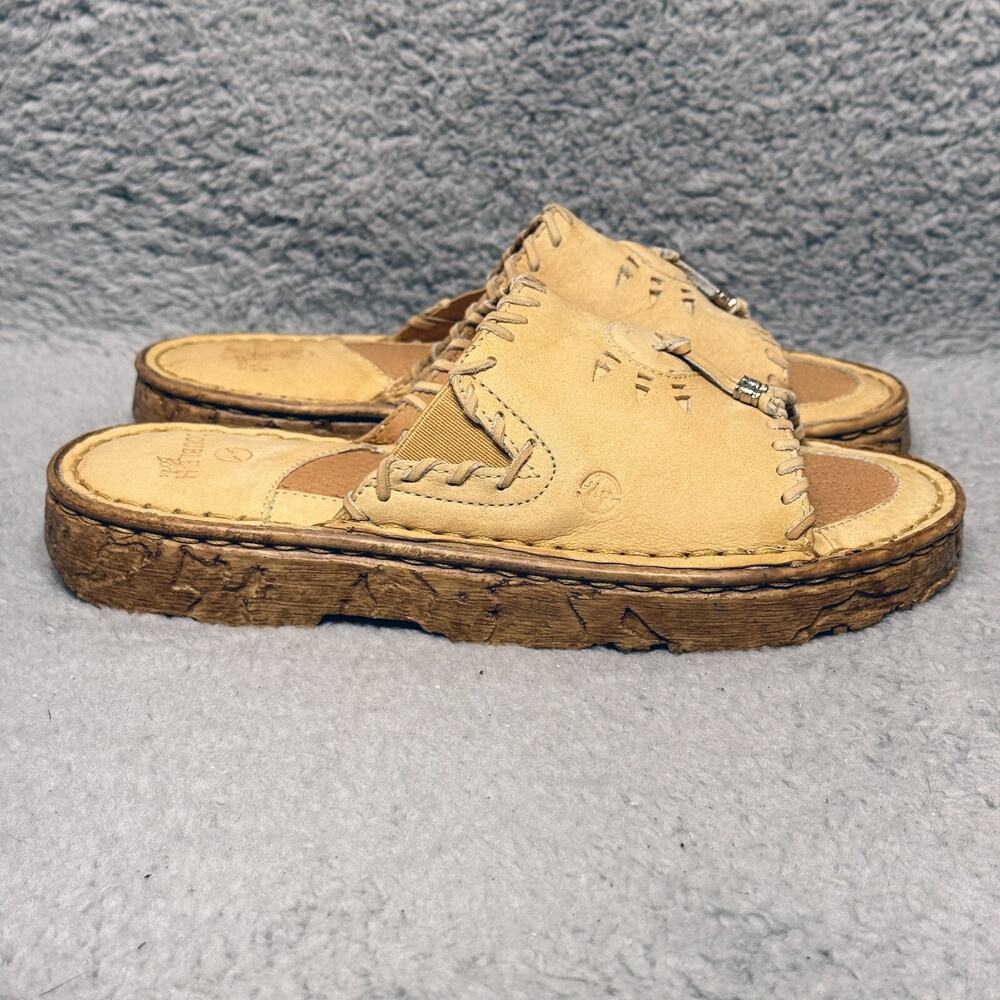 Double H Womens Size 6.5 Slide Sandals Shoes Beige Leather Comfort DH529
